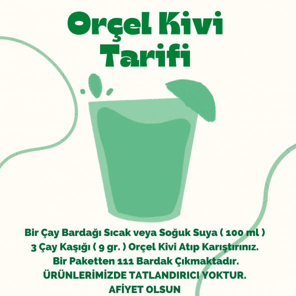 Orçel Kivi Aromalı İçecek Tozu Oralet 1 Kg. - 2