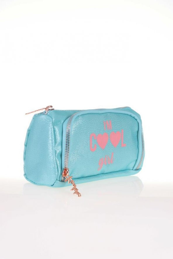 Kaukko Sparkle Plump Kalem Çantası Turkuaz K2305 - 2