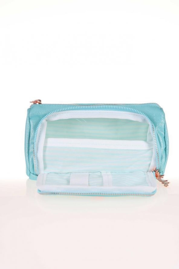 Kaukko Sparkle Plump Kalem Çantası Turkuaz K2305 - 3