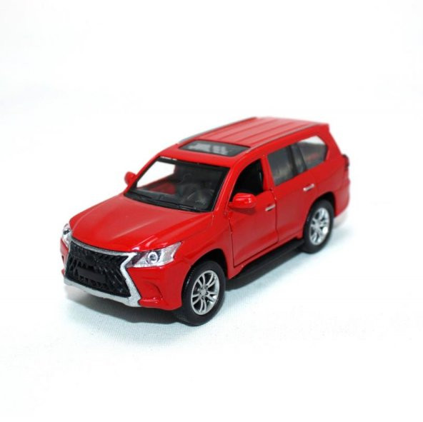 Sesli Işıklı Metal Çek Bırak Araba - Lexus LX Kırmızı - Fy6208-12D - Kırmızı