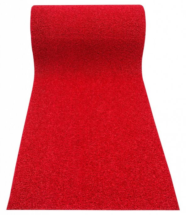 Kıvırcık Kapı Önü Dış Mekan Paspas Halı Yolluk - Kırmızı - En : 1.20 Cm / Boy : 2 Metre