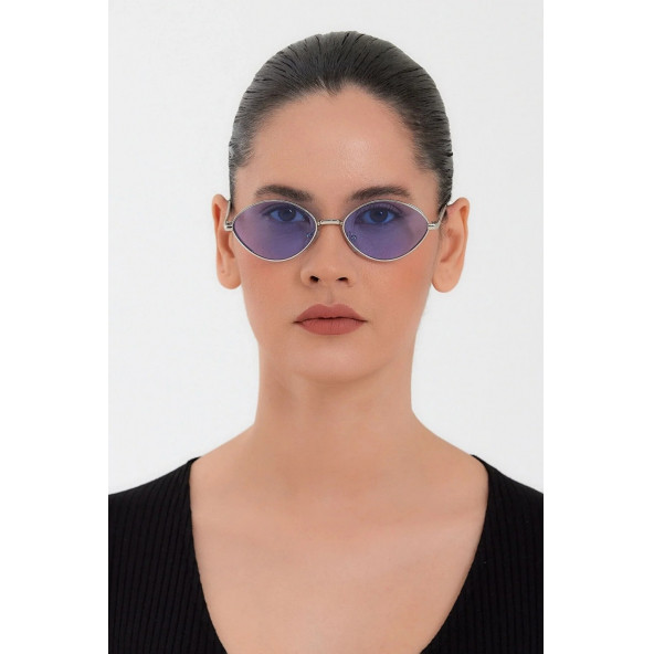 Modalucci Unisex Gümüş Mavi Güneş Gözlüğü JUNO - 2