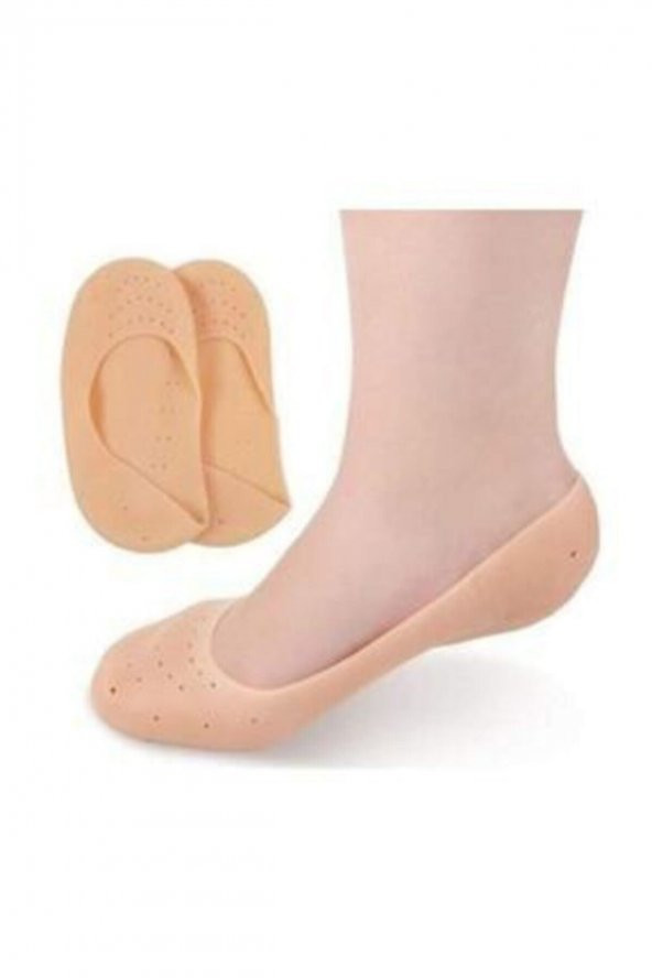 Ayak Topuk Çatlak Çorabı Silikon Patik Ten Rengi Çorap