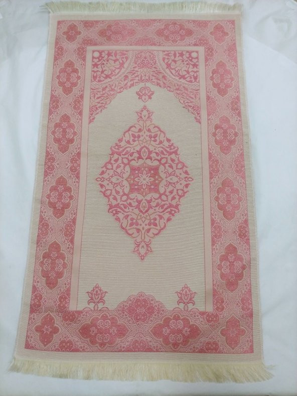 HEDİYELİK KUTULU SECCADE LÜKS OSMANLI İPEK-PEMBE-İNCİ 99 TESBİHLİ - 2