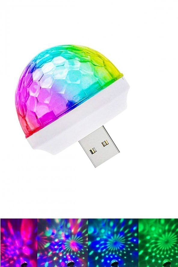 Araç Içi Sese Duyarlı Mini Disko Topu Led Usbli -telefon Uyumlu