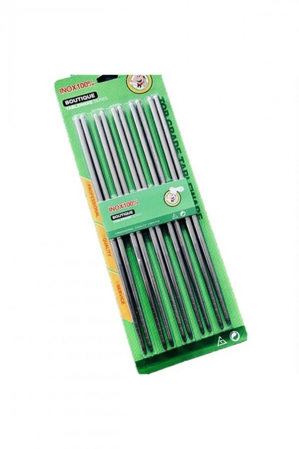 Metal Chopstick 5li Paslanmaz Çelik Çin Çubuğu - Resim 3