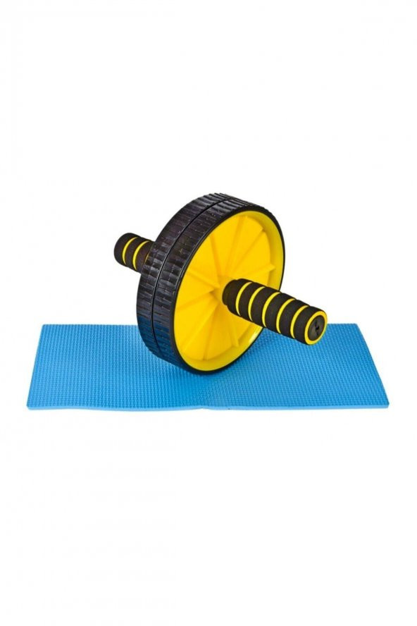 Fitness Karın Kası Sixpack Egzersiz Tekeri Spor Aleti Ab Wheel Sarı Renk