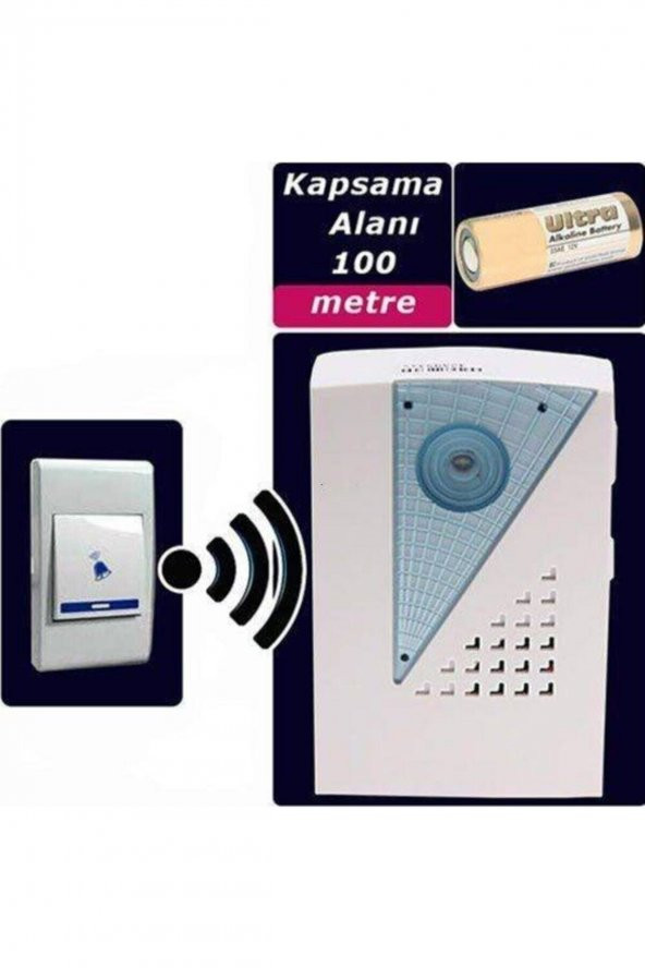 32 Melodi Lüks Uzaktan Kumandalı Zil Kablosuz Kapı Zili Wireless Otomatik Buton Paneli Apartman - 5