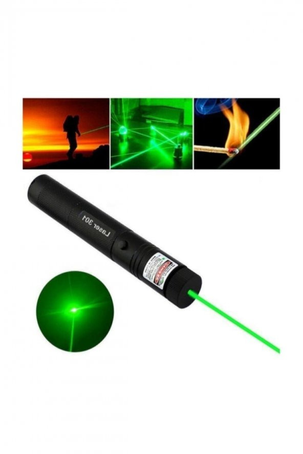 Green Laser Pointer Şarjlı Güçlü Yeşil Lazer Metal Kasa - 3