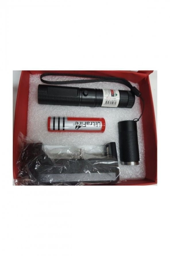 Green Laser Pointer Şarjlı Güçlü Yeşil Lazer Metal Kasa - 5