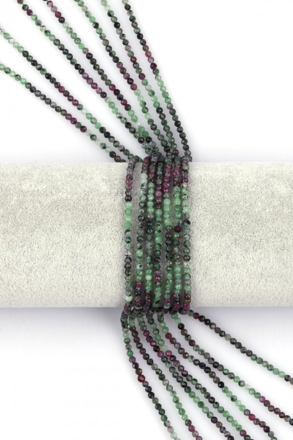 Anyolit Doğal Taş Dizi 2 mm Fasetli Kesim ürün görseli 1