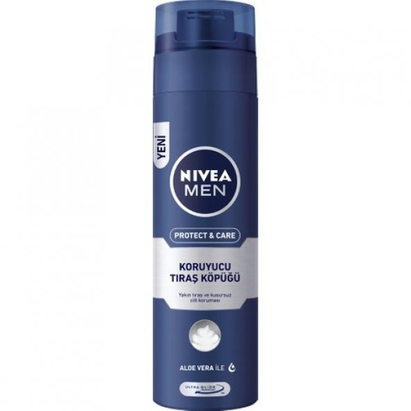 NIVEA Men Protect&Care Tıraş Köpüğü 200ml,Kuru Ciltler İçin,Pürüzsüz Tıraş