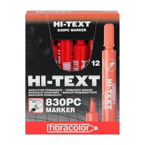 HI-TEXT PERMANENT MARKER KIRMIZI 12LI YUV (830PBK)