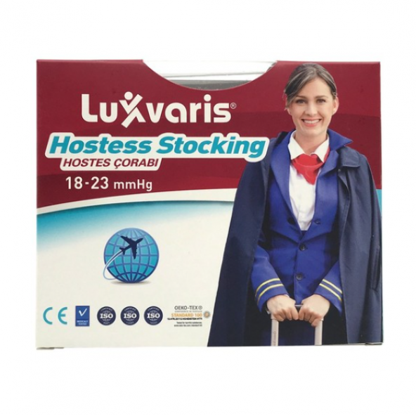 Luxvaris 845 Hostes Çorabı Külotlu Burnu Kapalı Siyah No: 3
