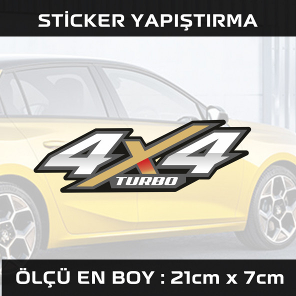 4x4 turbo - 2 ADET sticker araba cam bagaj uyumlu et,ket kask motosiklet dolap cam uyumlu yapışkan