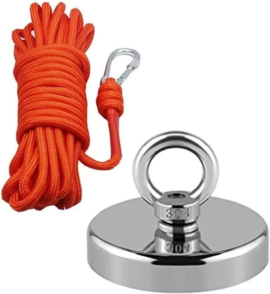 Valkyrie 50 Kg D48 Magnet Fishing 20M Halatlı Neodyum Pot Mıknatıs Seti - 2