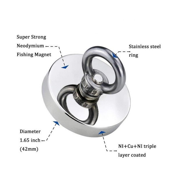 Valkyrie 102 Kg D60 Magnet Fishing 20M Halatlı Neodyum Pot Mıknatıs Seti - 8
