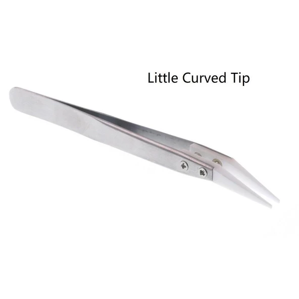 Valkyrie 3 Adet Paslanmaz Çelik Seramik Uçlu Isıya Dayanıklı Antistatik Cımbız Seti - 4