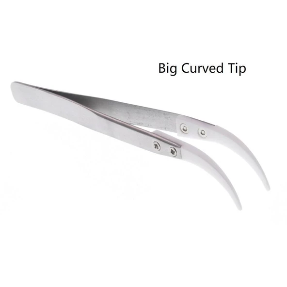 Valkyrie 3 Adet Paslanmaz Çelik Seramik Uçlu Isıya Dayanıklı Antistatik Cımbız Seti - 2