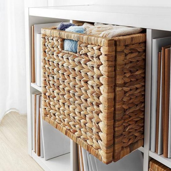 Doğal Sepet, Su Sümbülü MeridyenDukkan 32x34x32 cm Rattan Düzenleme Sepet-Kutu El Örgüsü - Resim 4