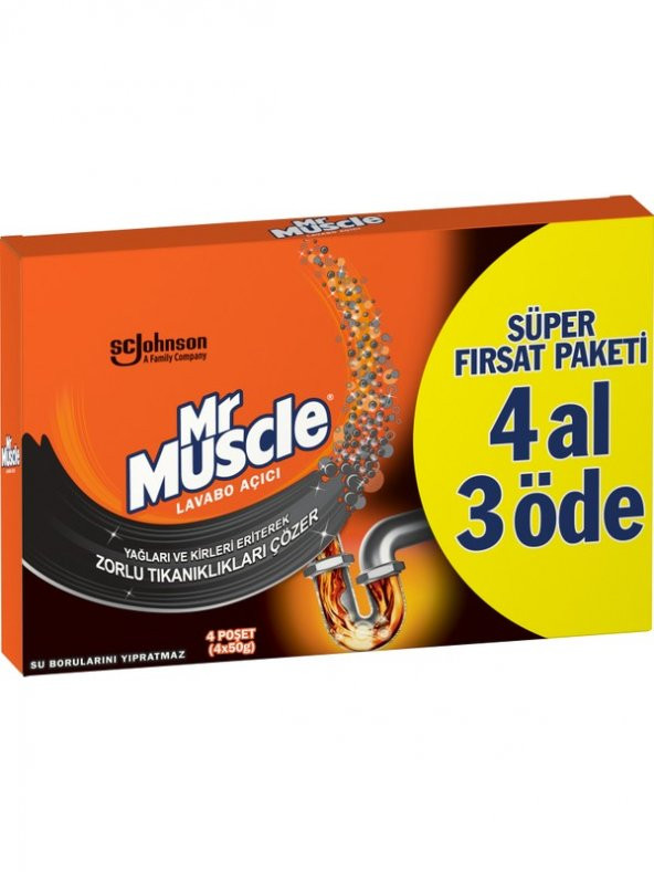 Mr Muscle Granül Lavabo Açıcı 4 Al 3 Öde ( 4x50 gr )