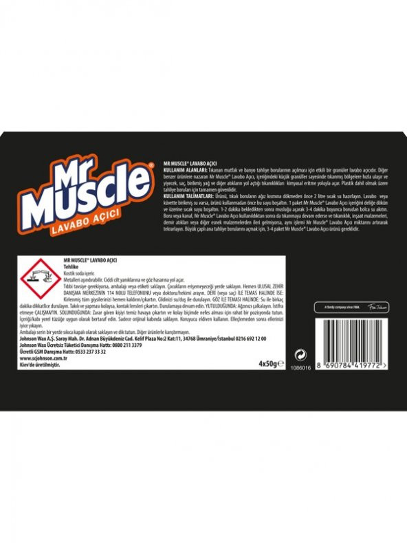Mr Muscle Granül Lavabo Açıcı 4 Al 3 Öde ( 4x50 gr ) - Resim 2