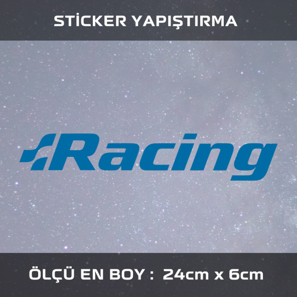 racing araba yazısı -  2 ADET  sticker araba cam bagaj uyumlu et,ket kask motosiklet dolap cam uyumlu yapışkan - 1