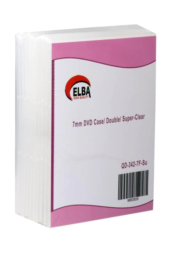 Elba 2 Li Parlak Şeffaf 7mm Dvd Kutusu 10 Adet