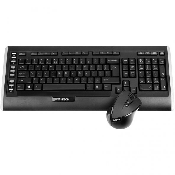 A4 Tech Siyah Q TR Kablosuz Multimedya Klavye ve Mouse Set