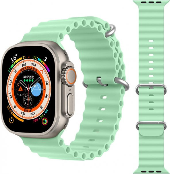 KNY Apple Watch 38 MM İçin KRD-75 Renkli Silikon Kayış-Kordon Turkuaz