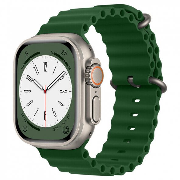 KNY Apple Watch 38 MM İçin KRD-75 Renkli Silikon Kayış-Kordon Yeşil