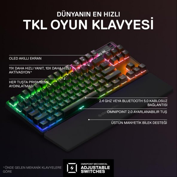 SteelSeries Apex Pro TKL Wireless (2023) Mekanik Oyuncu Klavyesi - İngilizce Q - 2