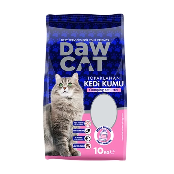 Dawcat 10lt Bentonit Kedi Kumu Bebek Pudra Kokulu