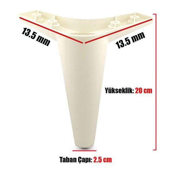 Mobilya Kanepe Sehpa Koltuk Ayağı Aytaşı Baza Ayak 20 cm (4 ADET) - 3