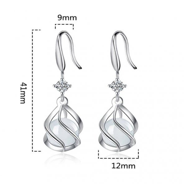 Modasteps 925 Ayar Yüksek Kalite Kristal Zirkon Püskül Küpe - 4