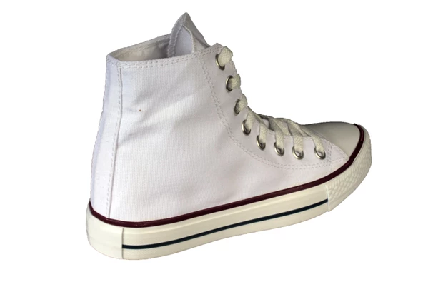 YAZ KIŞ Kadın Beyaz Bilekli Keten Spor Ayakkabı - Resim 4