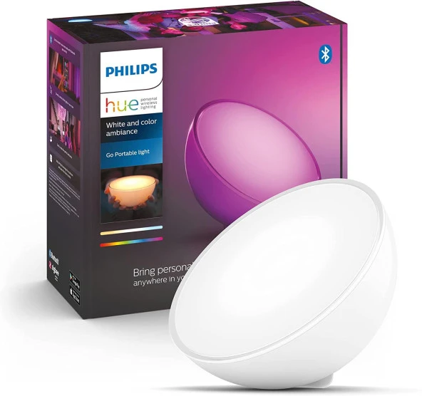 Philips Hue GO V2 Taşınabilir LED Lamba, Bluetooth Özellikli, Beyaz ve Renkli