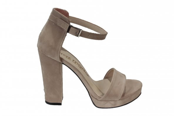 YAZKIŞ Kadın Ten Süet 11cm Topuk Boyu Tekbantlı Ayakkabı - Resim 2