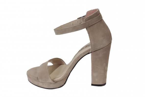 YAZKIŞ Kadın Ten Süet 11cm Topuk Boyu Tekbantlı Ayakkabı - Resim 3