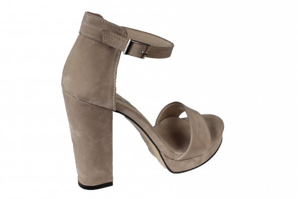 YAZKIŞ Kadın Ten Süet 11cm Topuk Boyu Tekbantlı Ayakkabı - Resim 5