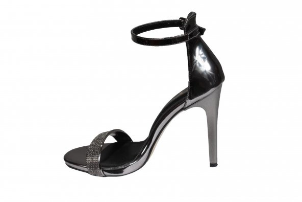 YAZKIŞ Kadın Platin Bantı Taşlı İnce Topuk 10cm Düğün Nişan Abiye Mezuniyet Ayakkabısı - Resim 3