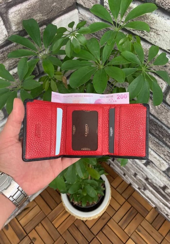 Guard Siyah-Kırmızı Hakiki Deri Erkek Cüzdanı P829 - 2