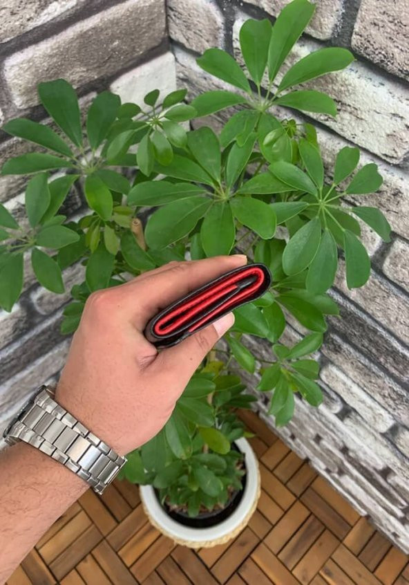 Guard Siyah-Kırmızı Hakiki Deri Erkek Cüzdanı P829 - 3