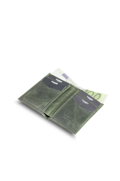 Guard Antik Yeşil İnce Mini Hakiki Deri Erkek Cüzdanı P872 - 3