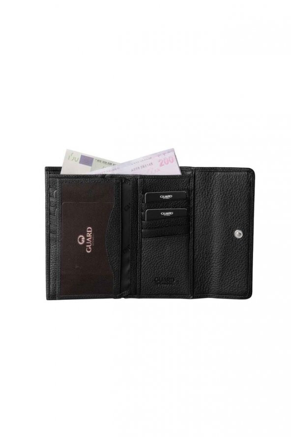 Guard Siyah Çıt Çıtlı Hakiki Deri Kadın Cüzdanı P2220 - 3