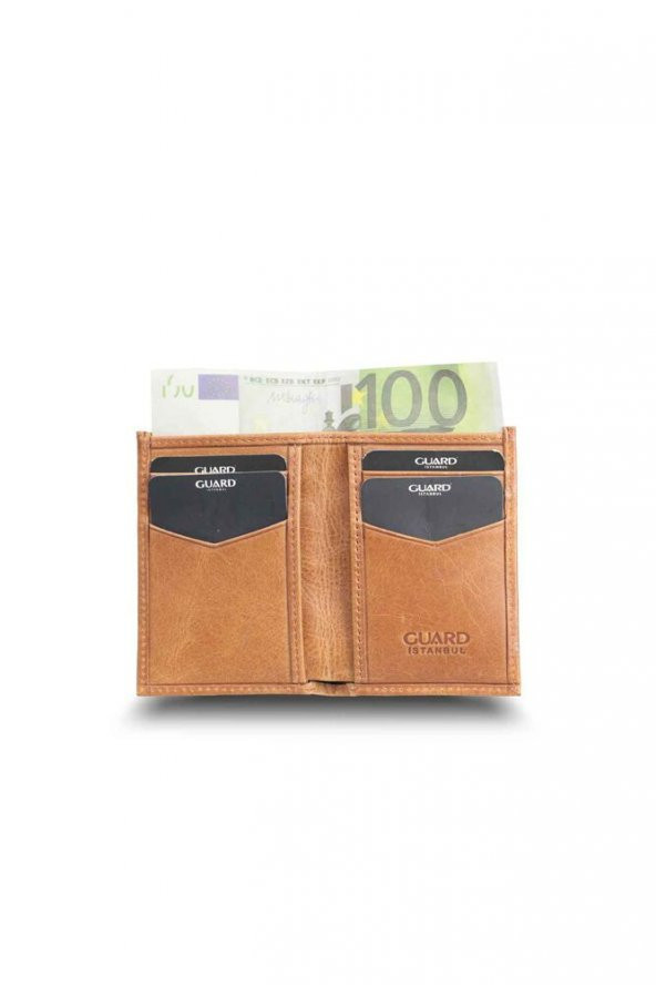 Guard Antik Taba İnce Mini Hakiki Deri Erkek Cüzdanı P872 - 2