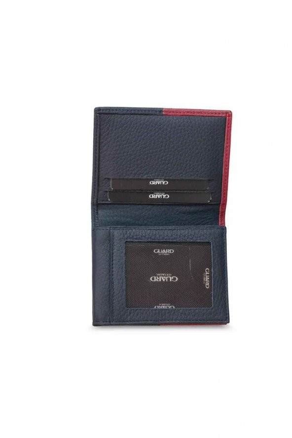 Guard Mat Lacivert/Kırmızı Hakiki Deri Erkek Cüzdan P1334 - 2