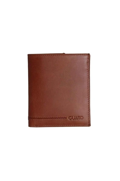 Guard Çok Bölmeli Dikey Antik Taba Hakiki Deri Erkek Cüzdanı P67 - Resim 5