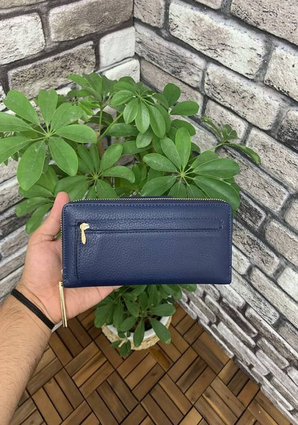 Guard Mat Lacivert Fermuarlı ve Hakiki Deri Patlı El Portföyü P2214 - 5