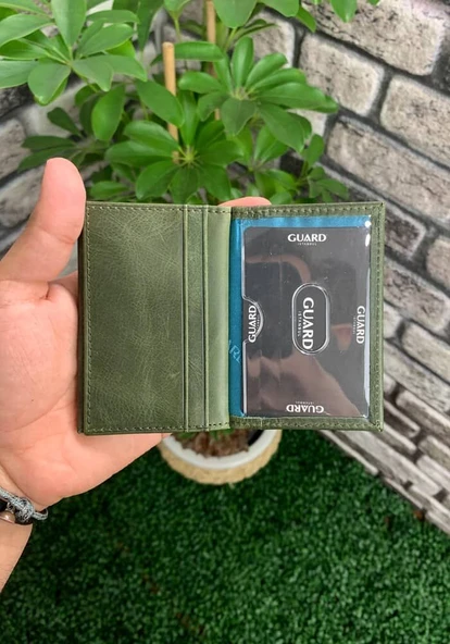 Guard Antik Yeşil Hakiki Deri Kartlık Erkek / Kadın P1169 - 2